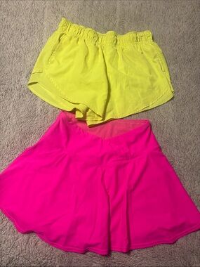 Neon Athletic Shorts + Neon Pink Skort Bundle! (Size medium)